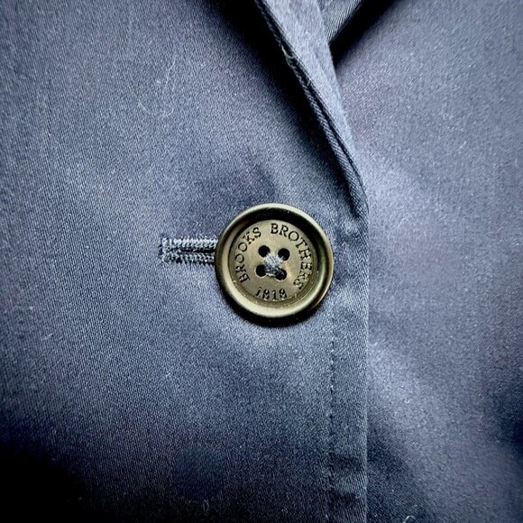 BROOKS BROTHERS Womens Blazer Size 10 Navy Blue Size Cotton Chino Classic Preppy - Picture 8 of 13